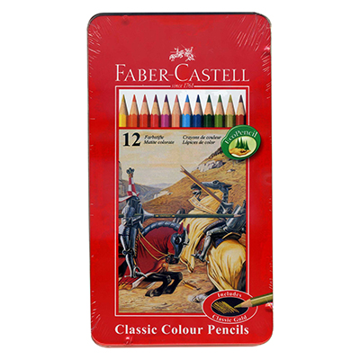 【文具通國際股份有限公司;華軒文具興業有限公司;請選擇...】Faber-Castell 輝柏 進口12色鐵盒色鉛筆 紅盒.油性